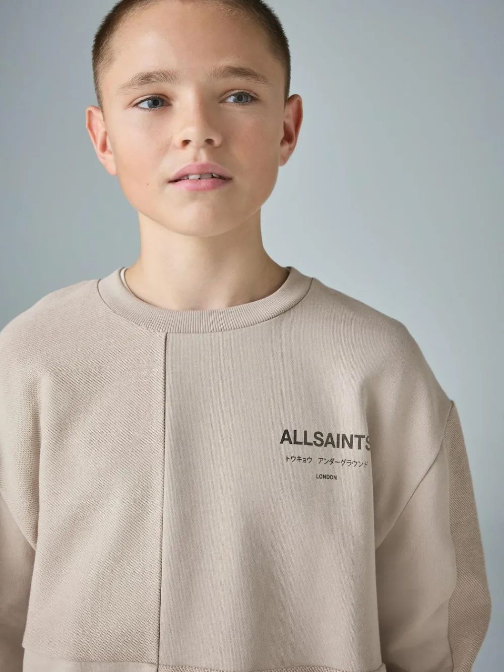 Clearance smALLSAINTS Underground Oversized Textured Panel Sweatshirt and Joggers Set Light Brown