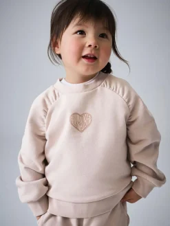 Online smALLSAINTS Light Pink Lover Sweatshirt and Wide Leg Joggers Younger Set