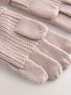 Hot smALLSAINTS Pink Underground Logo Beanie and Gloves Set