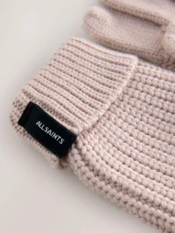 Hot smALLSAINTS Pink Underground Logo Beanie and Gloves Set