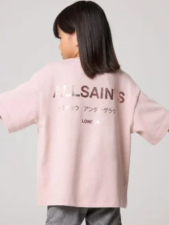 smALLSAINTS Oversized Girls Underground Crew T-Shirt Pink/Metallic