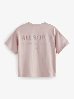 smALLSAINTS Oversized Girls Underground Crew T-Shirt Pink/Metallic