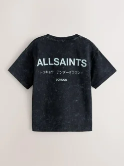 Outlet smALLSAINTS Washed Black Oversized Underground Crew Neck Cotton T-Shirt