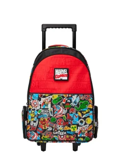 Clearance Smiggle Black Marvel Trolley Backpack with Light Up Wheels
