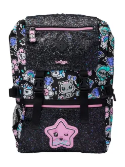 Online Smiggle Trailblazer Foldover Attach Backpack Black