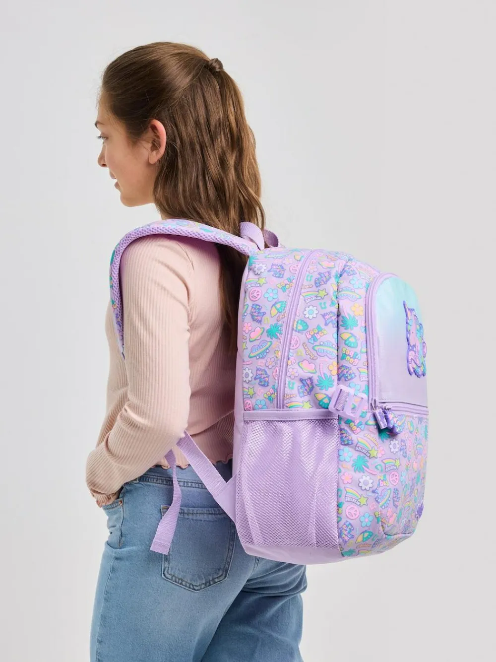 Smiggle Purple All Stars Classic Attach Backpack^BOY Bags|Bags