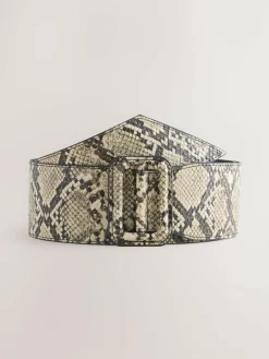 Next Snake Print PU Wide Belt^Women Belts