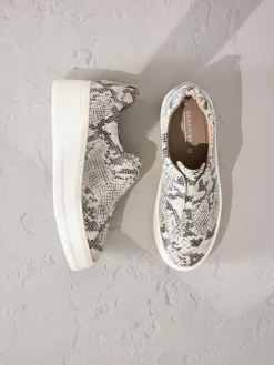 Next Slip On Signature Leather Chunky Wedge Platform Trainers^Women Sneakers