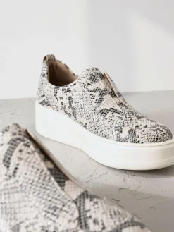 Next Slip On Signature Leather Chunky Wedge Platform Trainers^Women Sneakers