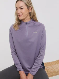Snowdonia Purple Base Layer Quarter Zip Neck Top^Women Thermals