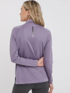 Snowdonia Purple Base Layer Quarter Zip Neck Top^Women Thermals