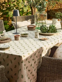 Outlet Sophie Allport Natural Linen Olive Tablecloth