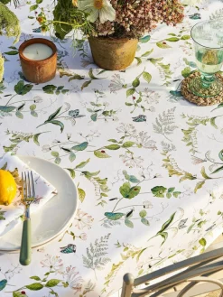 Sophie Allport Off White Wild Floral Print Cotton Tablecloth^ Table Linen, Placemats & Coasters