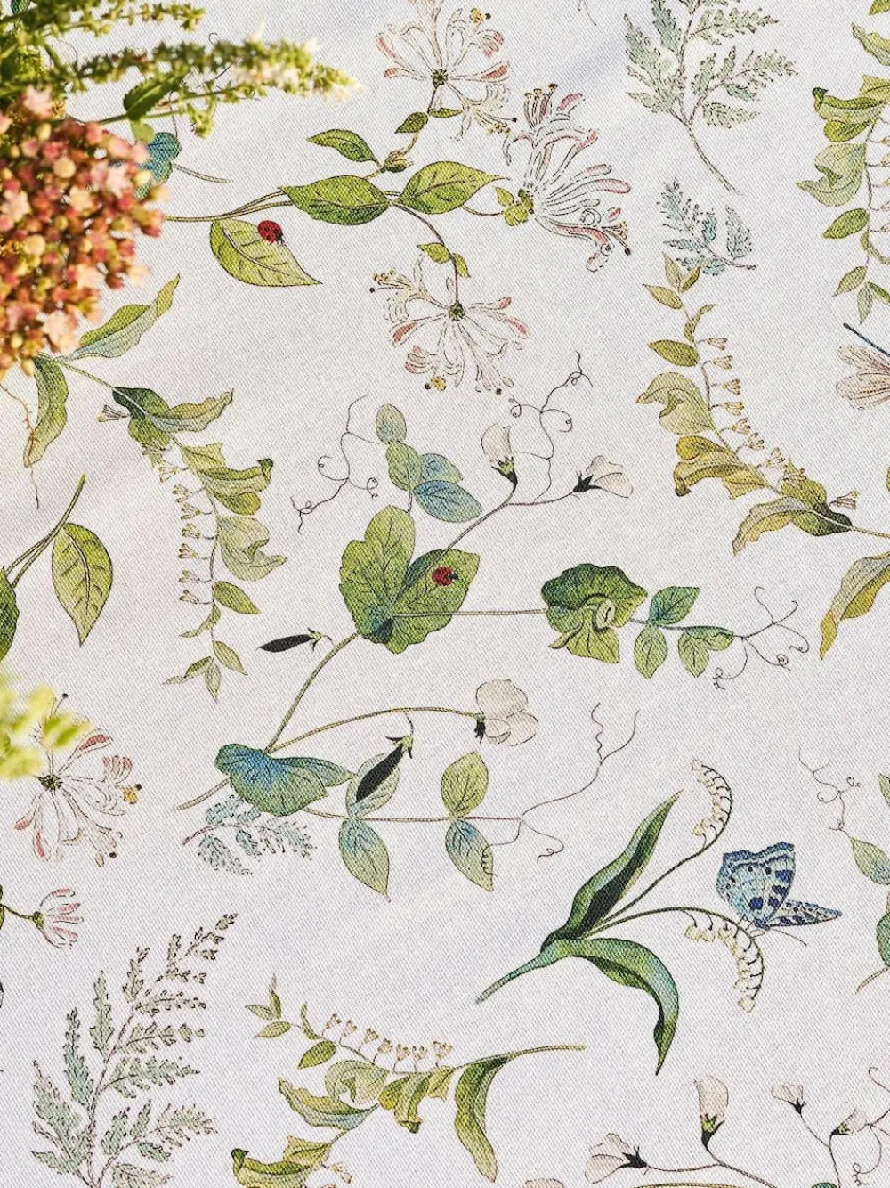 Sophie Allport Off White Wild Floral Print Cotton Tablecloth^ Table Linen, Placemats & Coasters