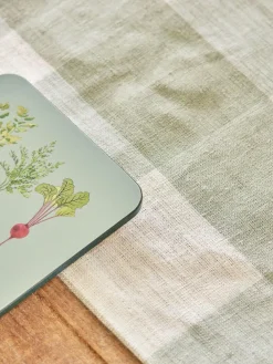 Sale Sophie Allport Sage Green Linen Gingham Table Runner