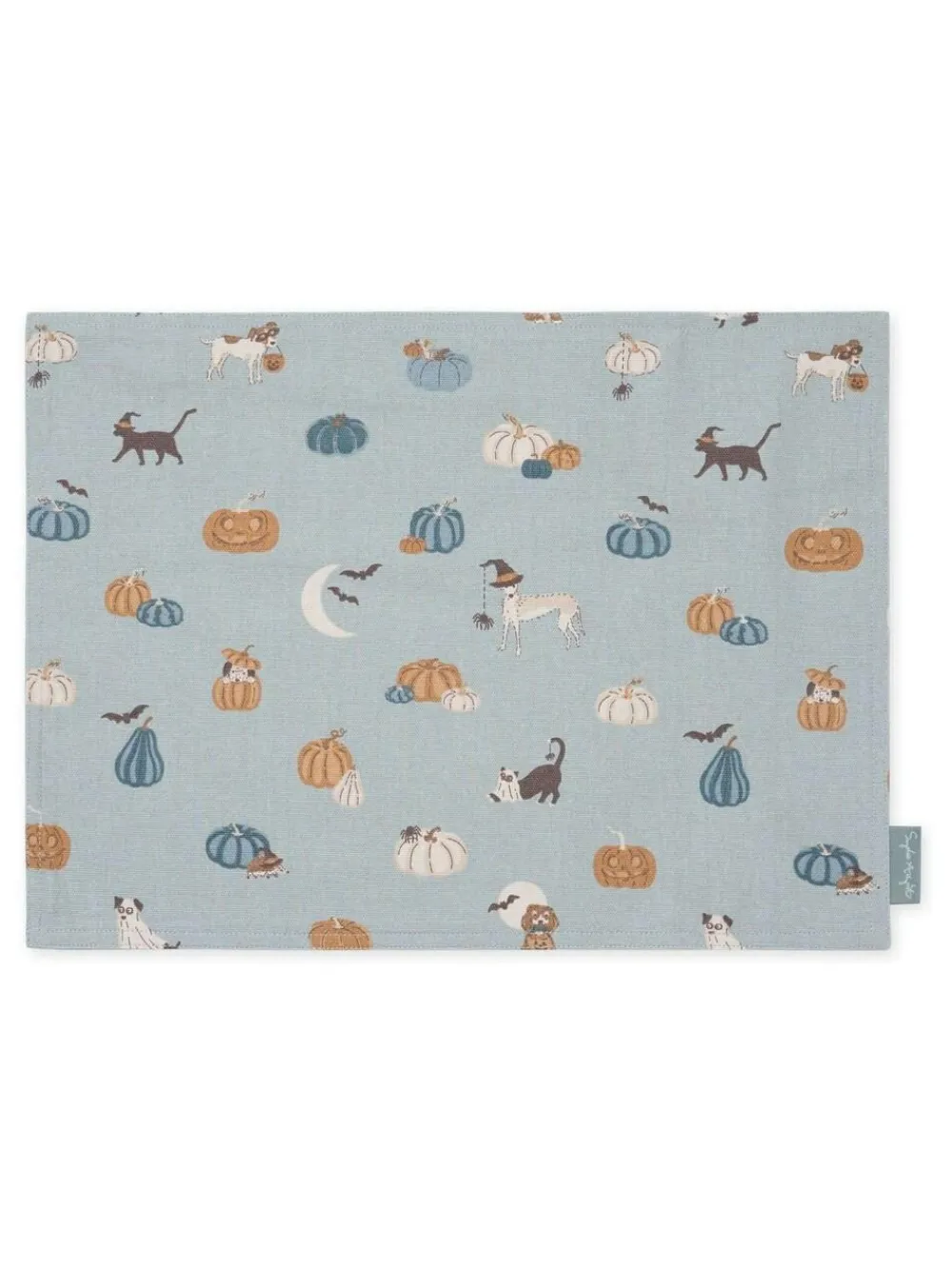 Sophie Allport Soft Teal Paws & Pumpkins Washable Placemats Set of 2^ Table Linen, Placemats & Coasters