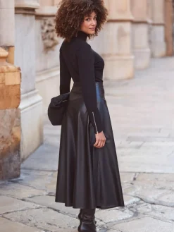 Sosandar Faux Leather Midaxi Skirt^Women Skirts|Occasionwear