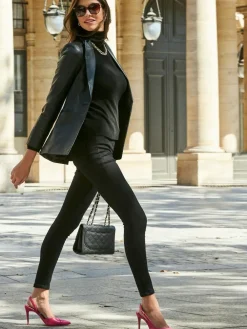 Best Sosandar Black Luxe Leather Blazer