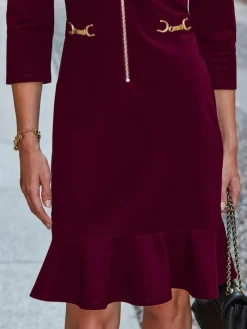 Sosandar Contrast Trim Gold Detail Ponte Shift Dress^Women Occasionwear|Occasion Dresses