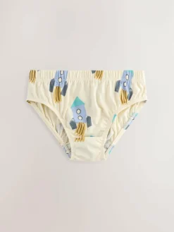 New Next 100% Cotton Printed Briefs 5 Pack (1.5-10yrs) Space Print