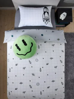 Sale Next Spaceships Supersoft 100% Cotton Percale 200 Thread Count Duvet Cover and Pillow Case Set