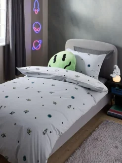 Sale Next Spaceships Supersoft 100% Cotton Percale 200 Thread Count Duvet Cover and Pillow Case Set