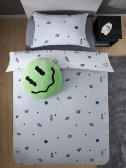 Sale Next Spaceships Supersoft 100% Cotton Percale 200 Thread Count Duvet Cover and Pillow Case Set