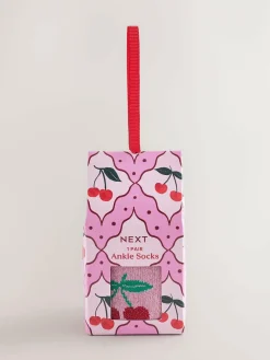 Best Next 1 Pack Ankle Socks in a Gift Box Sparkle Cherries