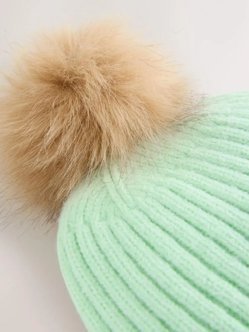 Online Next Spearmint Rib Knit Pom Hat
