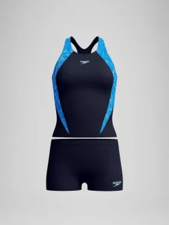 Speedo Blue Hyperboom Splice Tankini
