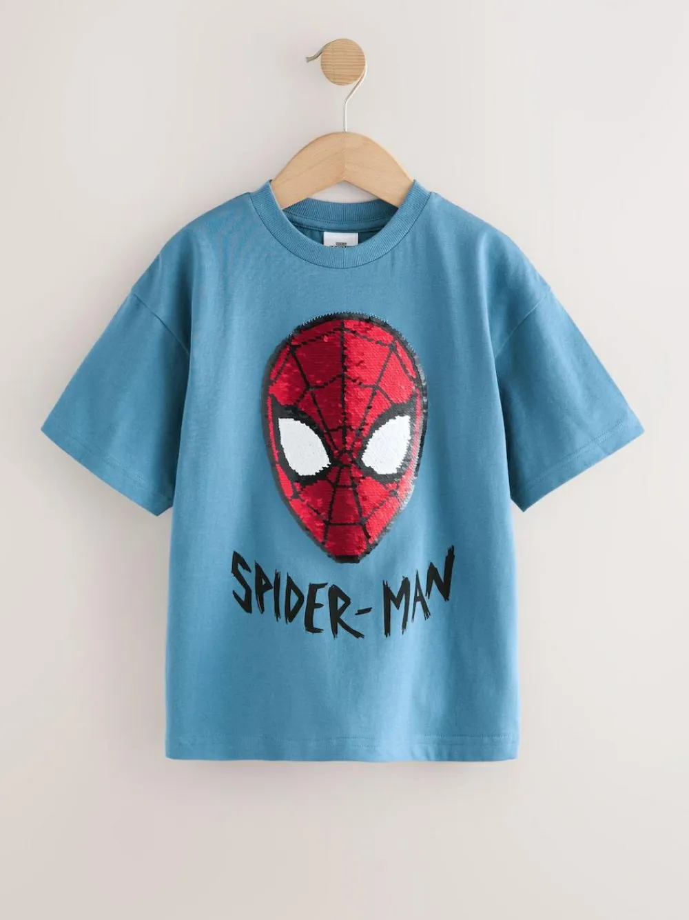Next Spiderman Blue Flippy Sequin T-Shirt (3-16yrs)^BOY T-Shirts