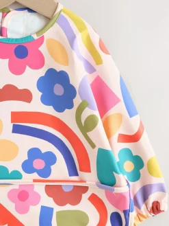 Next Stampy Floral Weaning And Feeding Sleeved Bib^BOY Baby Boys|Baby Boys