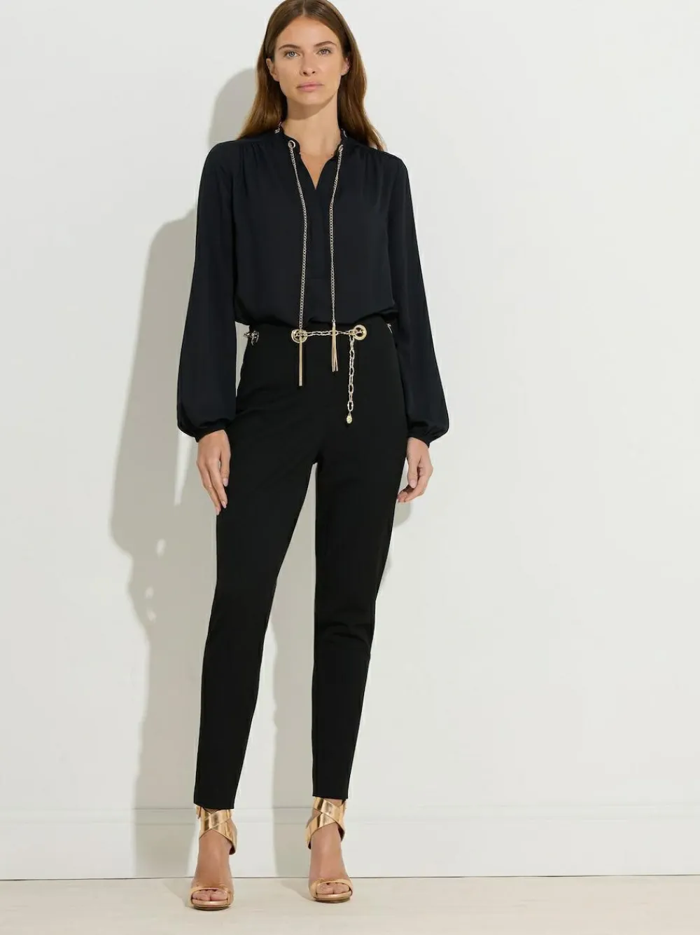 Star by Julien MacDonald Black Chain Detail Blouse^Women Blouses & Shirts