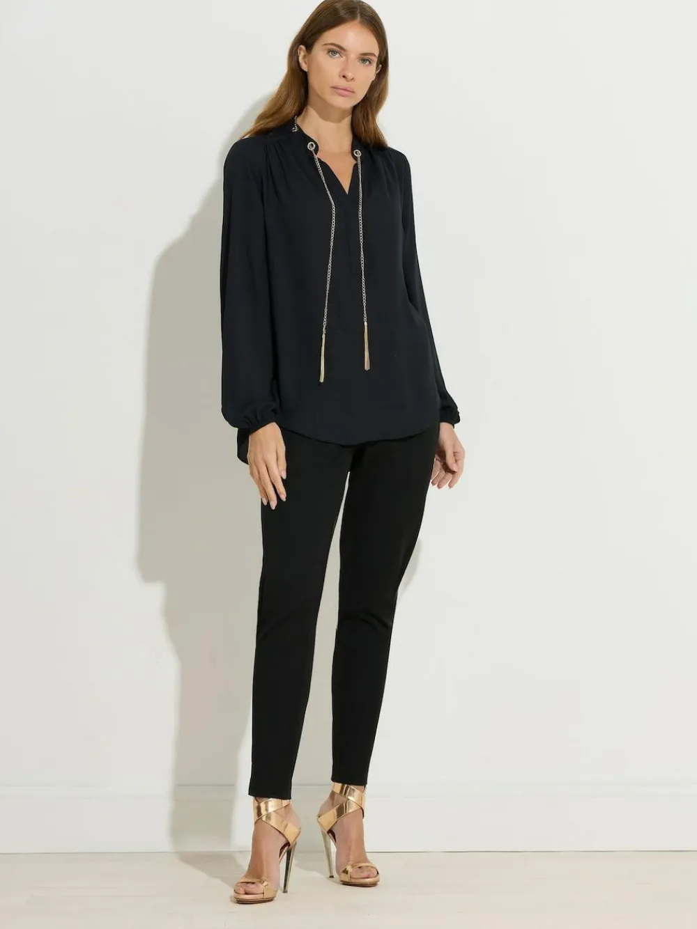 Star by Julien MacDonald Black Chain Detail Blouse^Women Blouses & Shirts