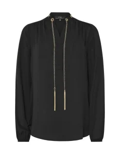 Star by Julien MacDonald Black Chain Detail Blouse^Women Blouses & Shirts