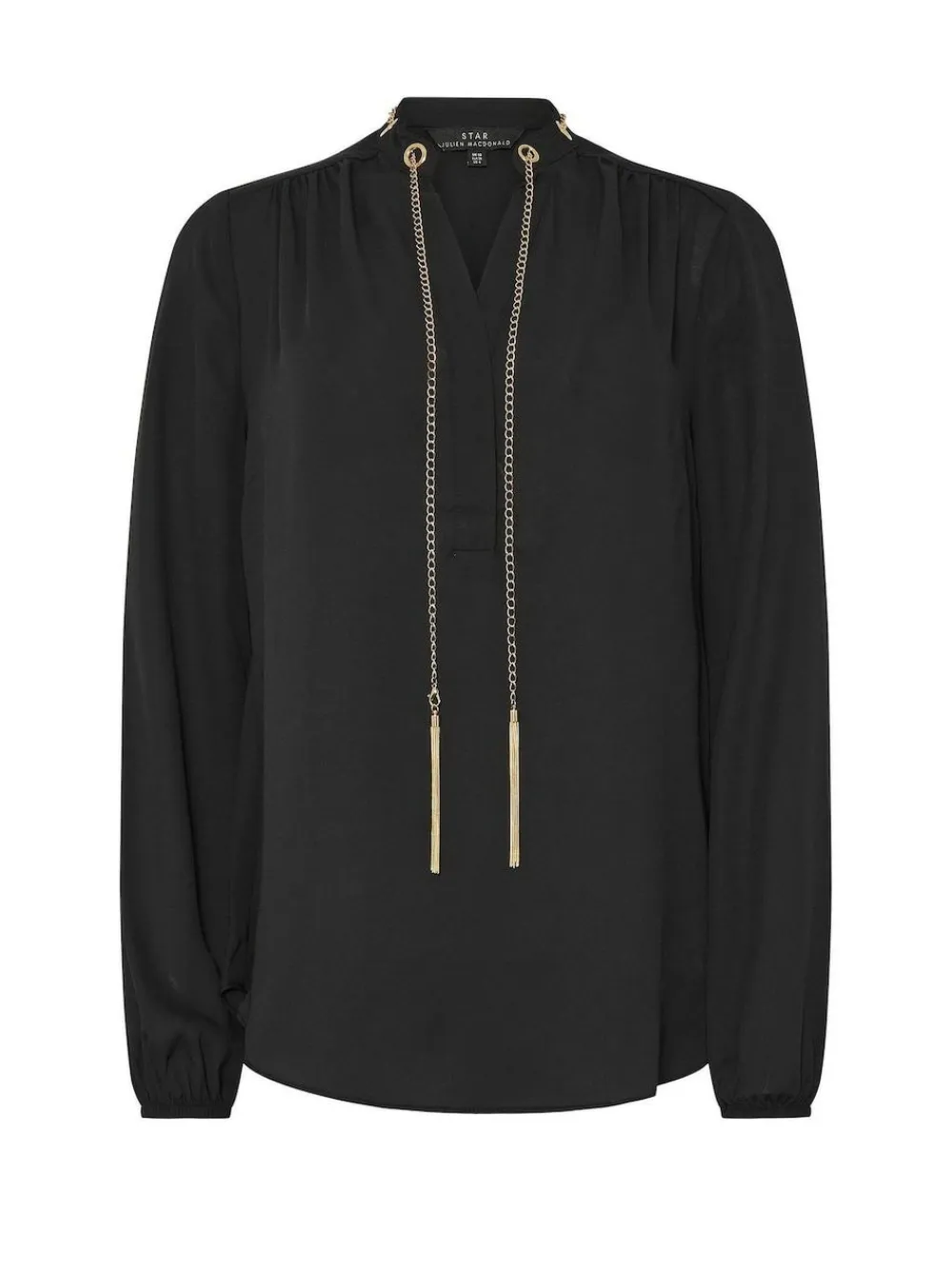 Star by Julien MacDonald Black Chain Detail Blouse^Women Blouses & Shirts