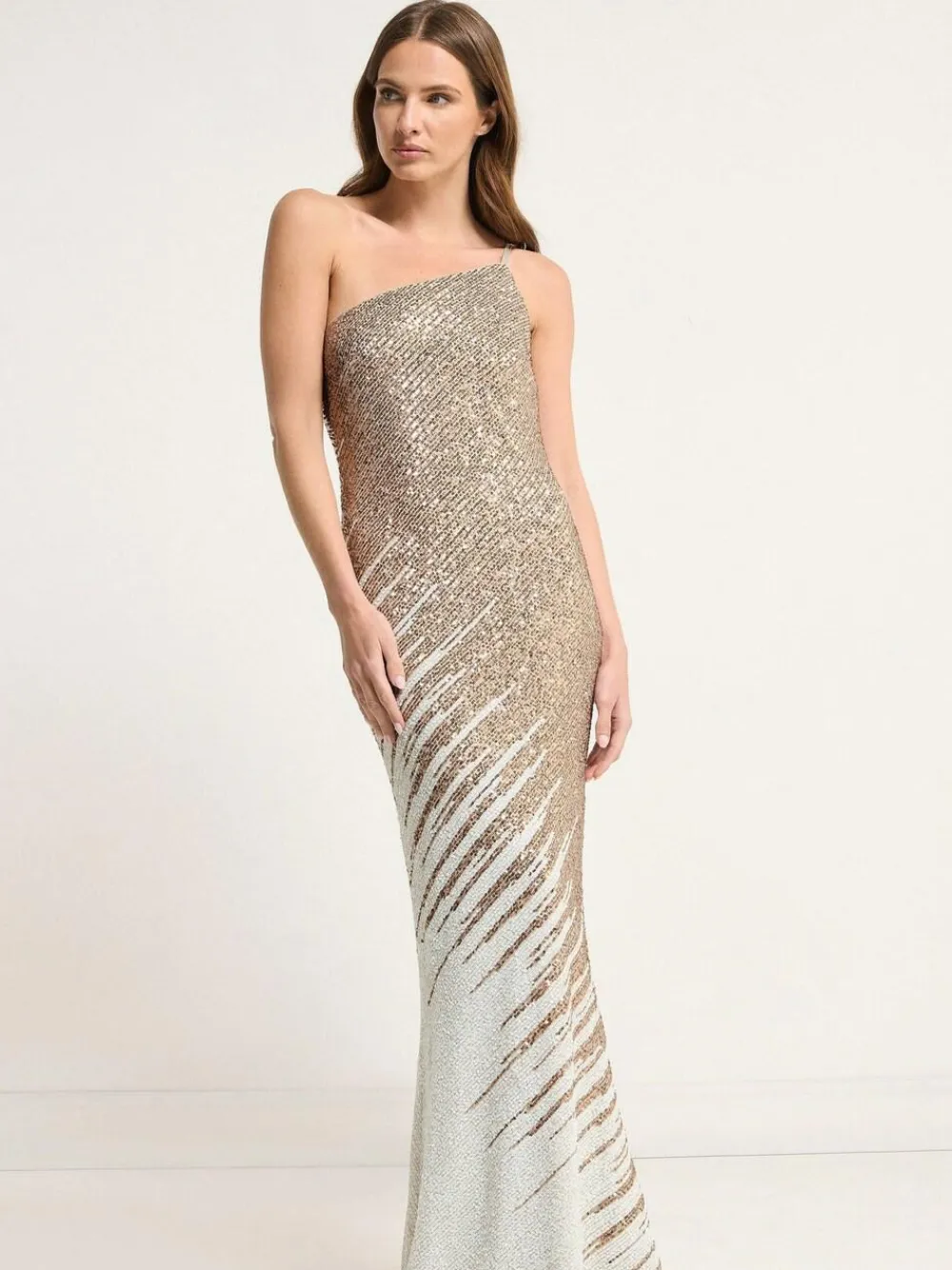Star by Julien MacDonald Natural Maxi Sequin Dress^Women Maxi Dresses
