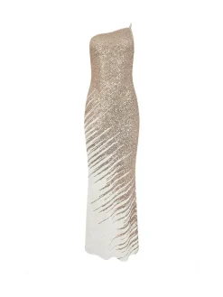 Star by Julien MacDonald Natural Maxi Sequin Dress^Women Maxi Dresses