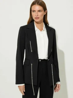 Star by Julien MacDonald Black Diamante Detail Jacket^Women Blazers|Suits & Tailoring