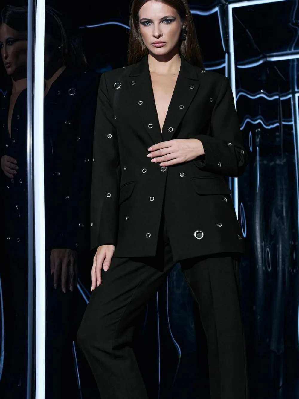 Star by Julien MacDonald Black Eyelet Blazer Jacket^Women Blazers|Suits & Tailoring
