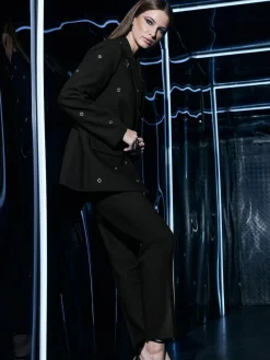 Star by Julien MacDonald Black Eyelet Blazer Jacket^Women Blazers|Suits & Tailoring