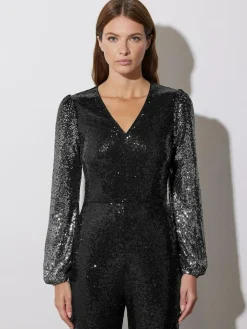 Star by Julien MacDonald Black Sequin Ombre Jumpsuit^Women Jumpsuits & Playsuits