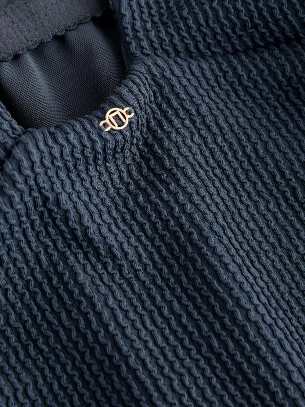 Discount Next Scoop Trim Tummy Control Swimsuit Steel Blue Crinkle