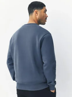 Next Steel Blue Regular Fit Heavyweight Cotton Rich Crew Neck Sweatshirt^ Sweatshirts & Hoodies|Sweatshirts & Hoodies
