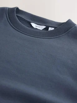 Next Steel Blue Regular Fit Heavyweight Cotton Rich Crew Neck Sweatshirt^ Sweatshirts & Hoodies|Sweatshirts & Hoodies