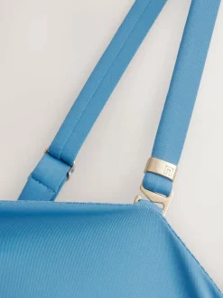 Online Next Steel Blue Shaping Tummy Control Bandeau Swimsuit