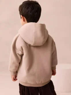 Best Next Borg Lined Zip Through Hoodie (3mths-7yrs) Stone