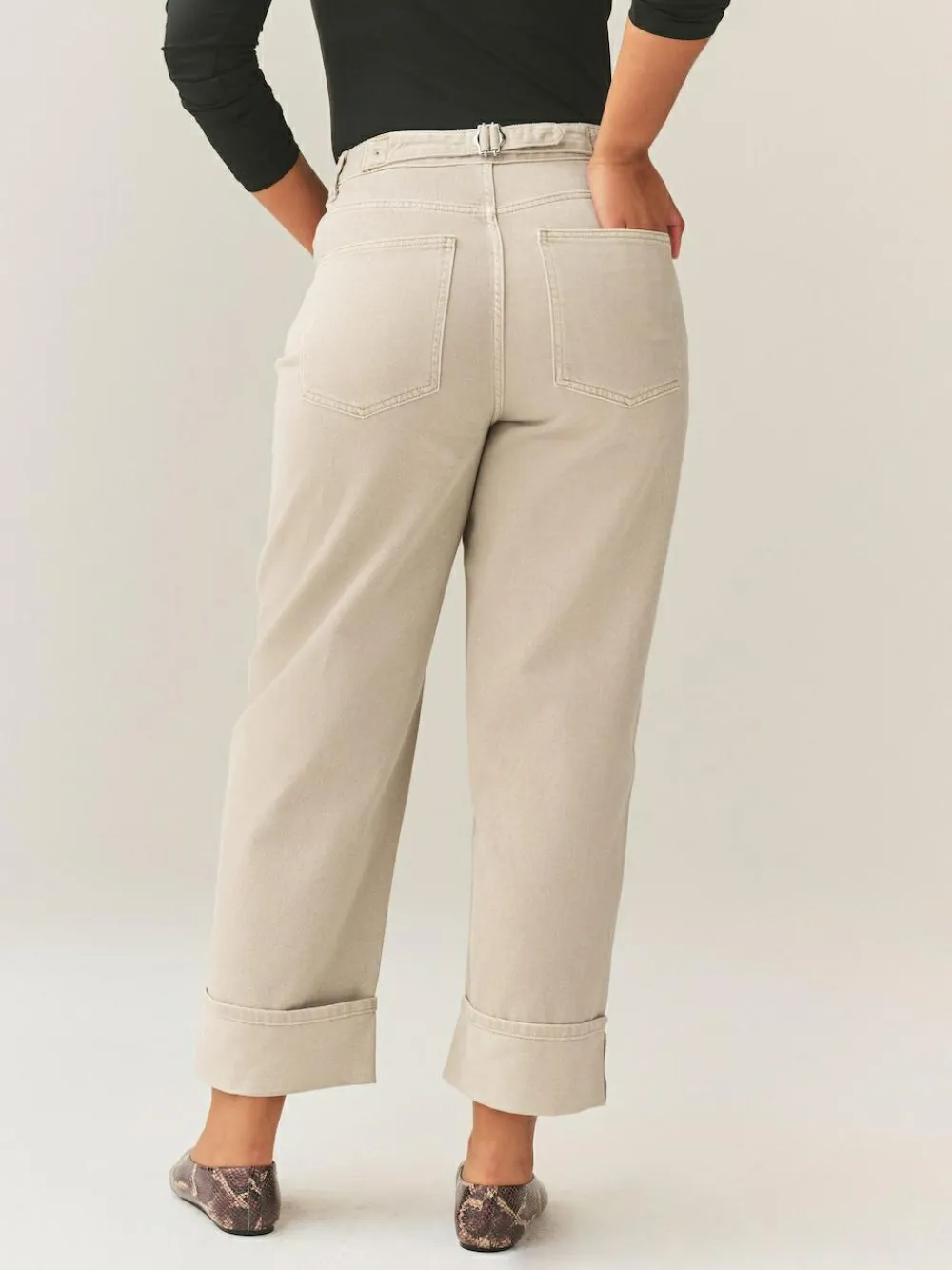 Next Boyfriend Hourglass Wide Leg Mid Rise Turn Up Jeans^Women Jeans|Jeans