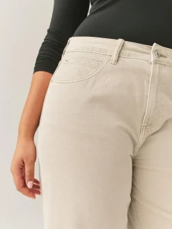 Next Boyfriend Hourglass Wide Leg Mid Rise Turn Up Jeans^Women Jeans|Jeans