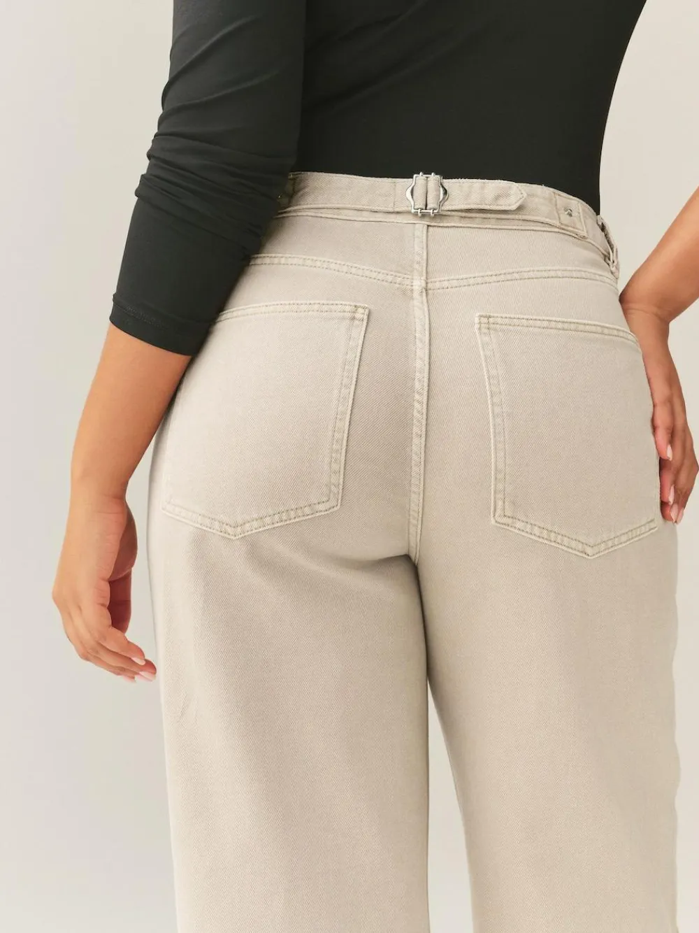 Next Boyfriend Hourglass Wide Leg Mid Rise Turn Up Jeans^Women Jeans|Jeans